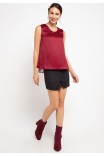 Sharin Blouse With Lace In Maroon