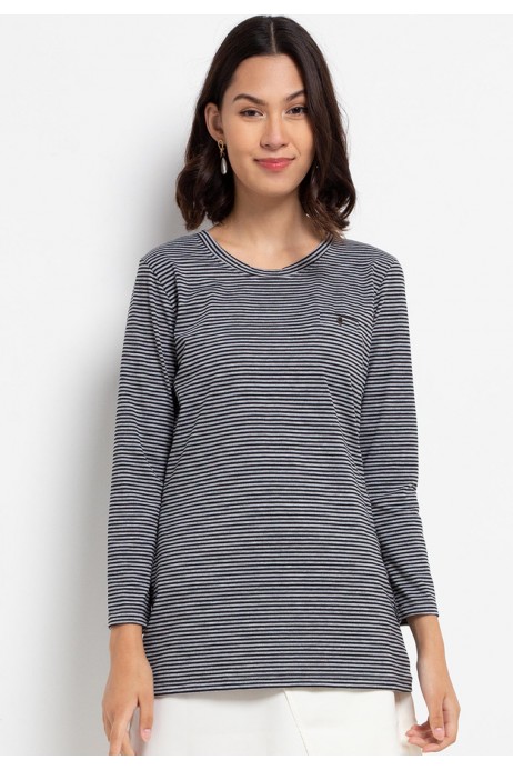 Kiera Lounge Knit Top in Dark Grey