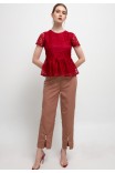 Bianca Lace Blouse in Maroon