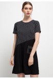 Stefine Dress In Black White Stripes