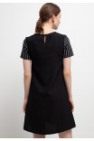 Stefine Dress In Black White Stripes