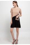 Stefine Dress In Brown Black  Stripes